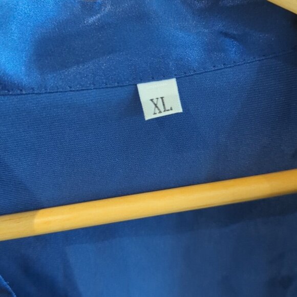 Bundle Of 2 Blue Satin Bridesmaid Kimono Robe - New XL & XXL - Picture 6 of 7